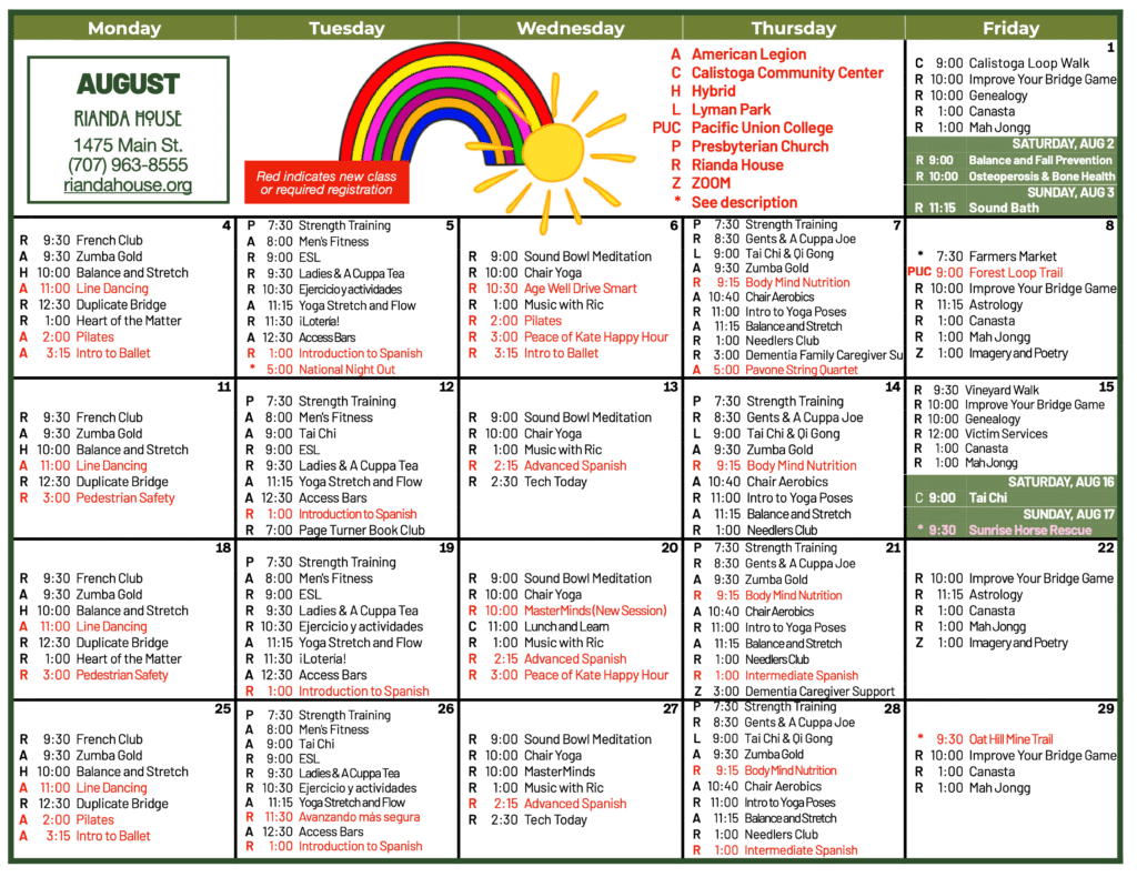 August Calendar
